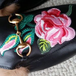 Gucci fur-lined slip-ons